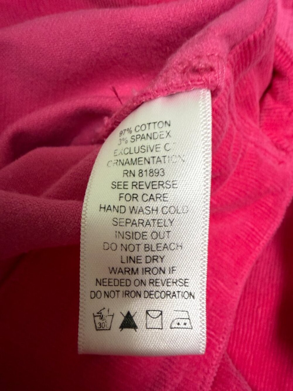 Quacker Factory Pink Corduroy Rhinestone Zip Front Jacket M - Picture 7 of 10